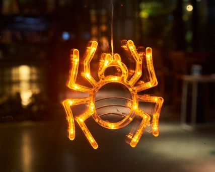 Halloween Window Hanging LED Lights Spider Pumpkin Hanging Ghost Horror Lights Home Decor