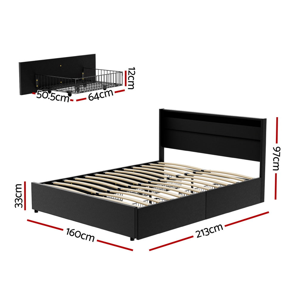 Queen Bed Frame with LED