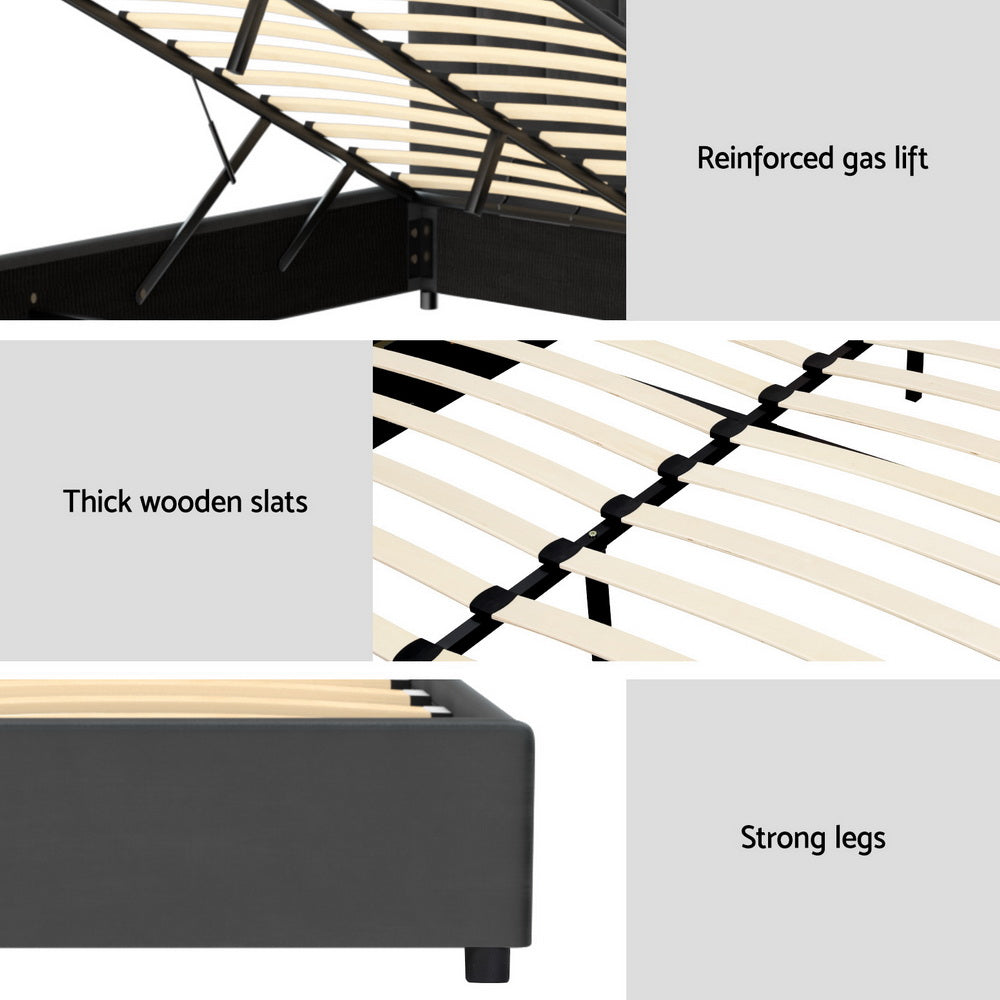 Double Bed Frame Velvet Grey