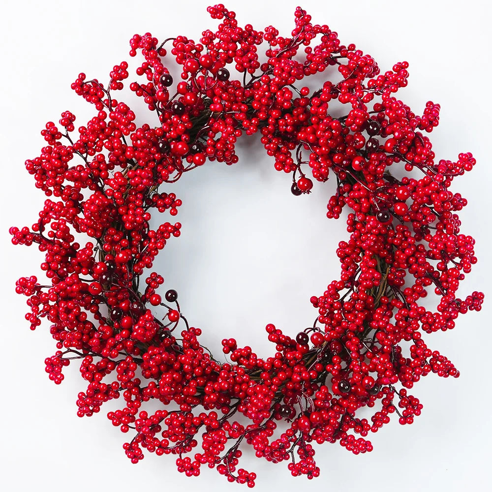 Winter Red Berry Wreath – Christmas Door Decoration
