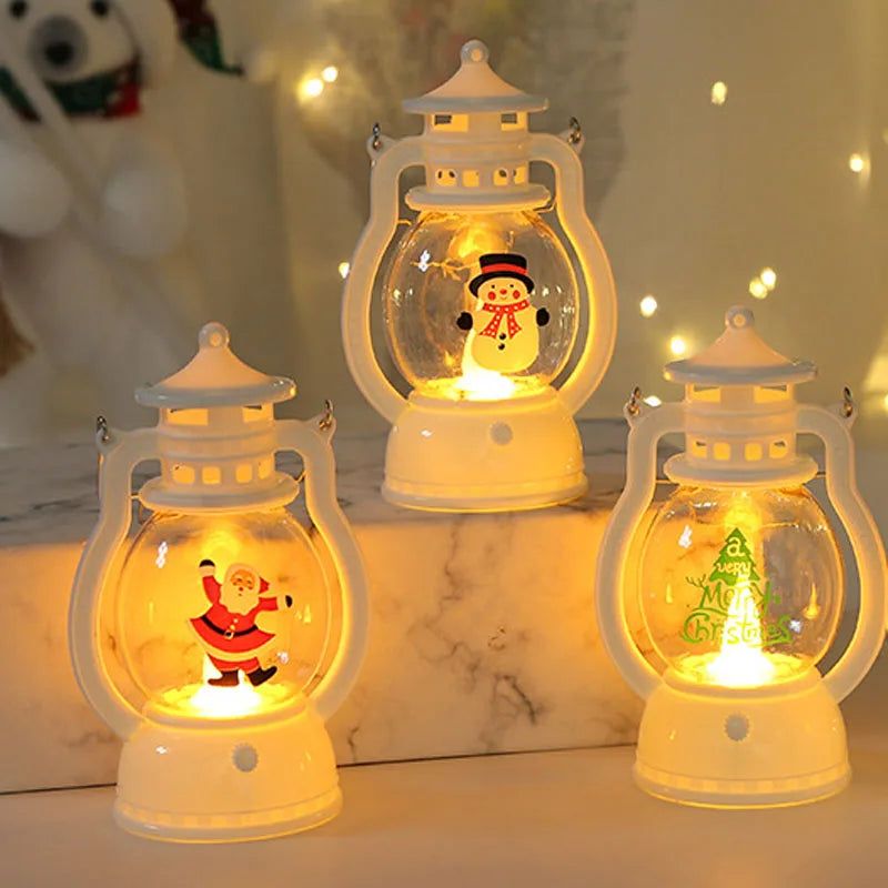 Portable LED Christmas Santa Claus Snowman Lanterns