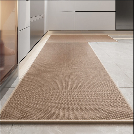 Absorbent & Dirt-Resistant Woven Kitchen Runner Rug – Non-Slip, Easy-Clean Floor Mat (Style Woven Brown)