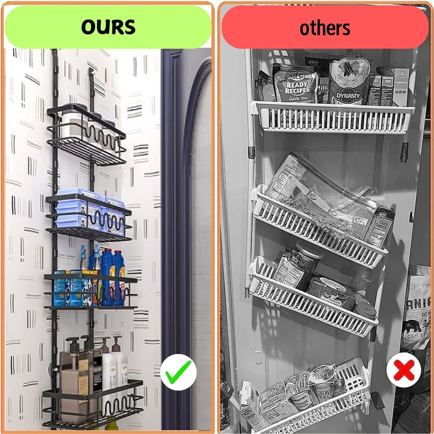 4-Tier Adjustable Over-Door Pantry Organizer