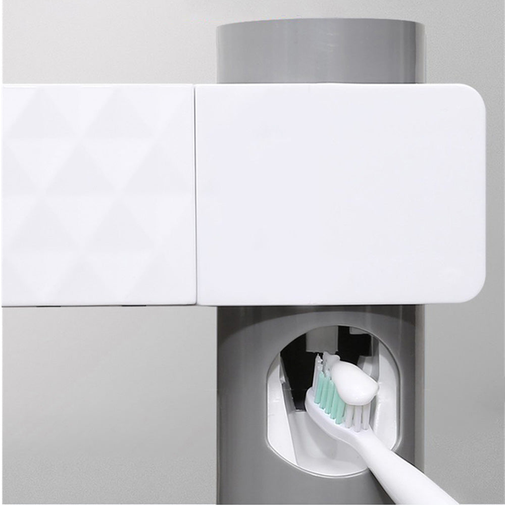 UV Toothbrush Sterilizer with Automatic Toothpaste Dispenser & Holder – Wall-Mounted, 3-in-1