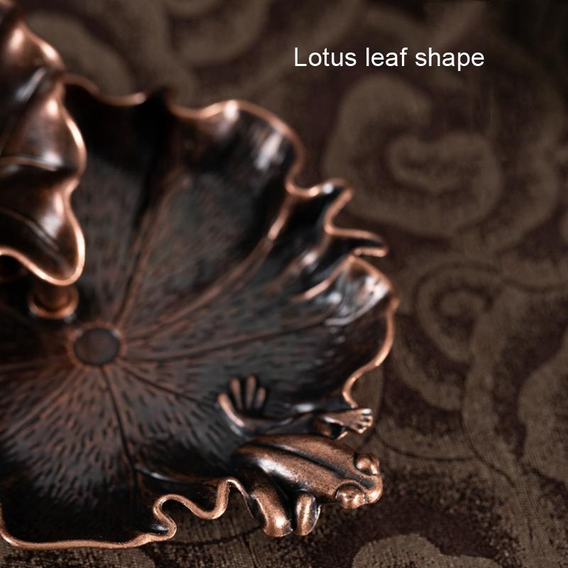Bronze Lotus Leaf Inverted Incense Burner – Antique Copper Alloy