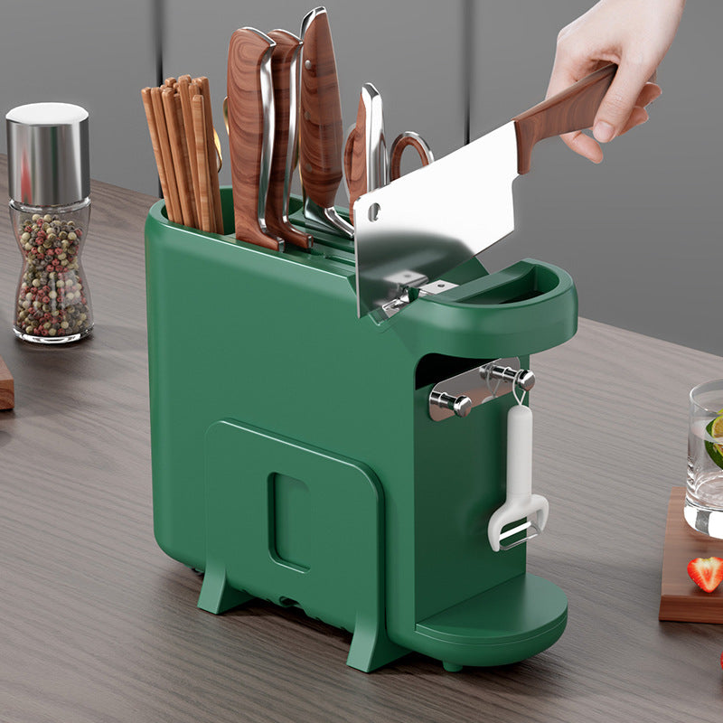 White Multifunctional Kitchen Knife Rack