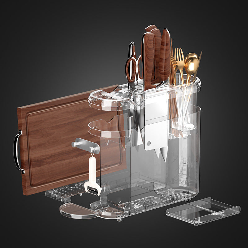 White Multifunctional Kitchen Knife Rack