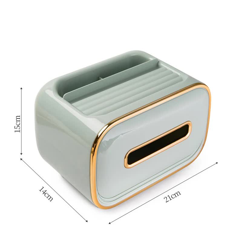 White PET Luxury Tissue Box – Multifunctional Desktop Paper Towel Organizer
