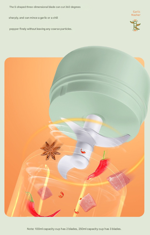 Compact Cordless Electric Mini Food Chopper -Garlic Masher & Veggie Dicer