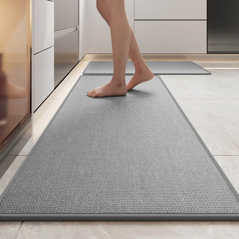 Absorbent & Dirt-Resistant Woven Kitchen Runner Rug – Non-Slip, Easy-Clean Floor Mat (Style Woven Gray)