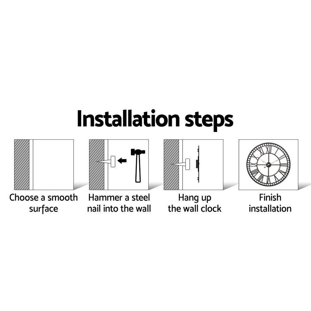 80cm Large Metal Wall Clock