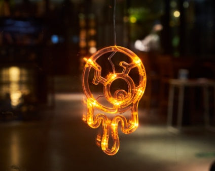 Halloween Window Hanging LED Lights Spider Pumpkin Hanging Ghost Horror Lights Home Decor
