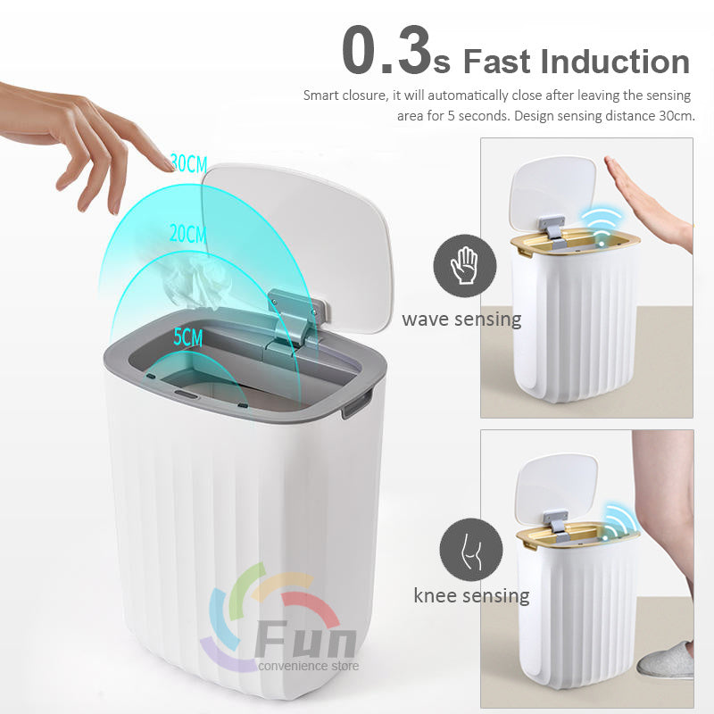 Smart Automatic Trash Can with Sensor Lid – Touch-Free, UV Sterilisation, Odour Control for Kitchen, Bedroom & Office