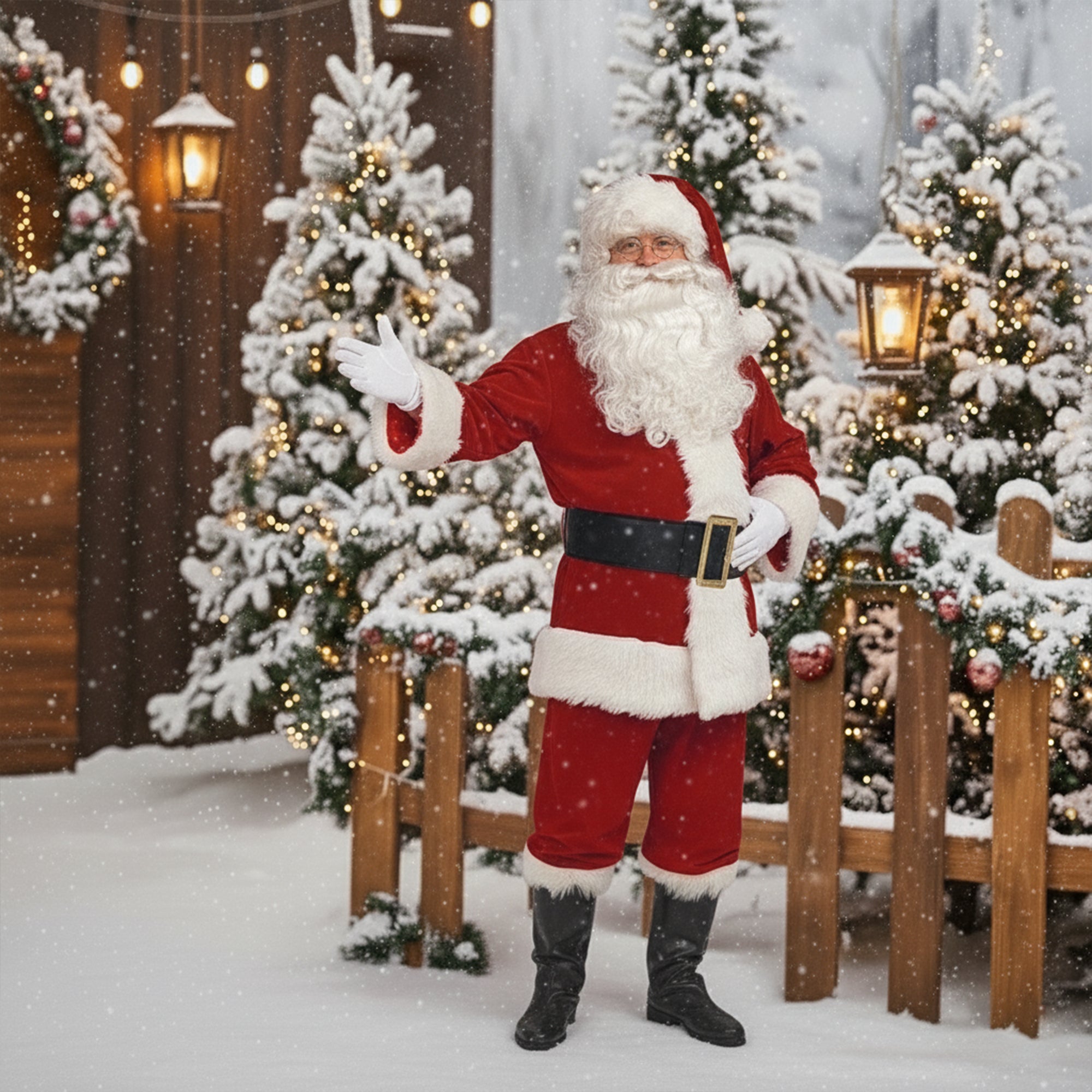 Premium 11-Piece Santa Claus Costume Set – Non-Shedding Fleece | Complete Christmas Santa Outfit for Adults | Holiday Party & Cosplay Suit