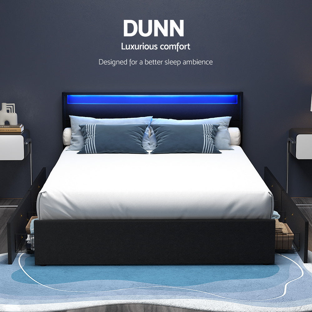 Queen Bed Frame with LED