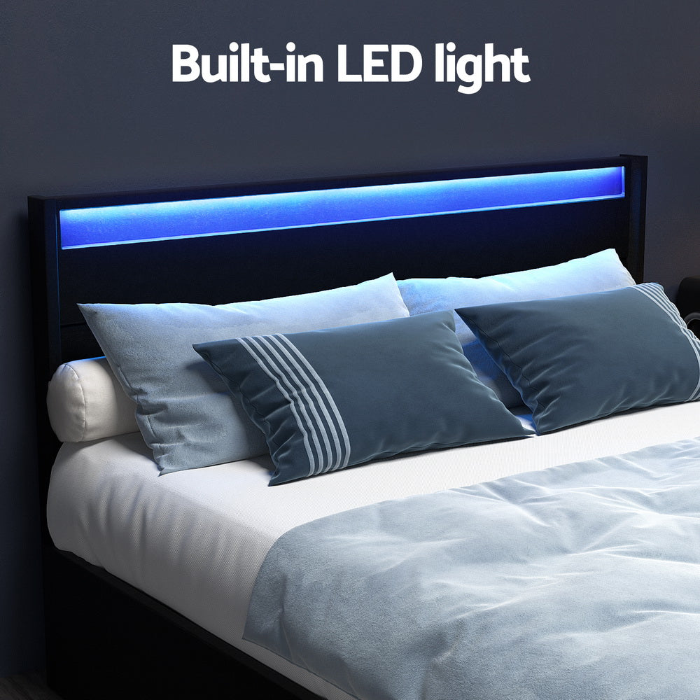 Queen Bed Frame with LED