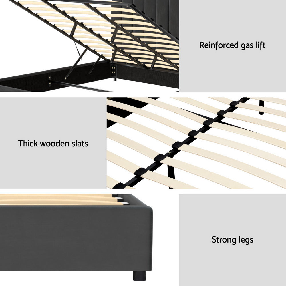 King Bed Frame Velvet Grey