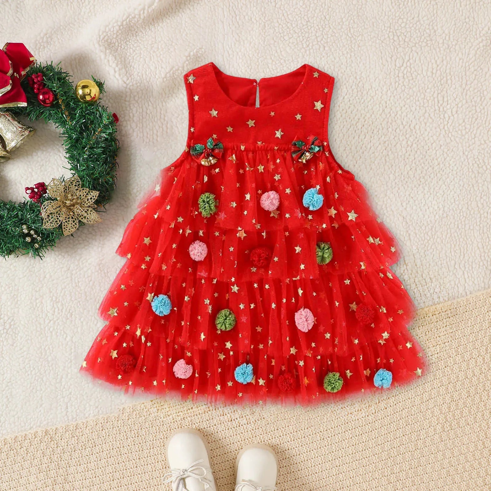 Cute Santa Christmas Dress for Baby & Toddler Girls
