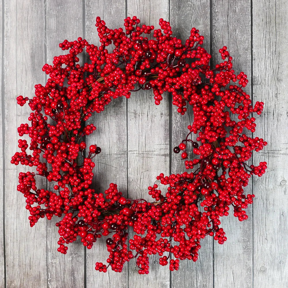 Winter Red Berry Wreath – Christmas Door Decoration