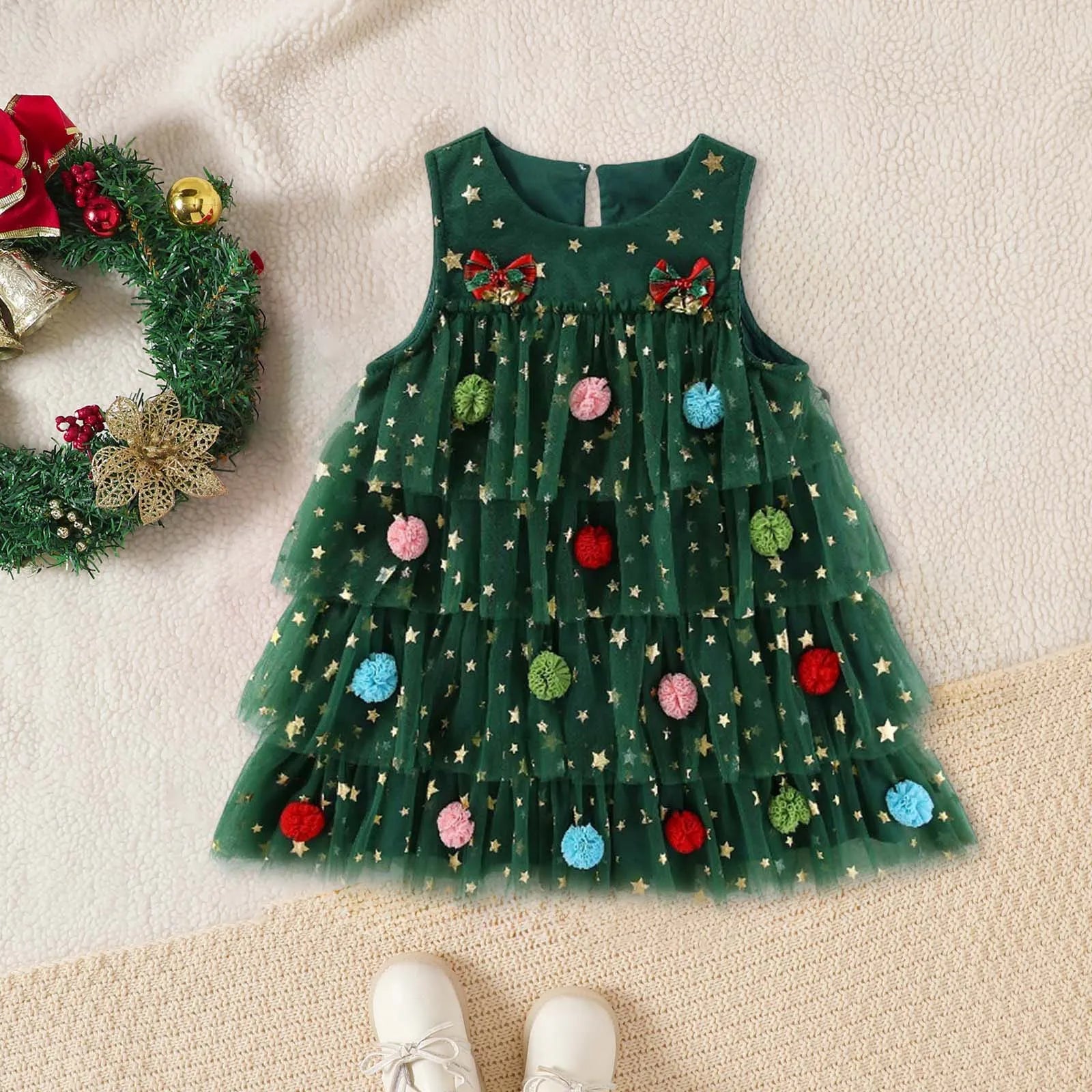Cute Santa Christmas Dress for Baby & Toddler Girls