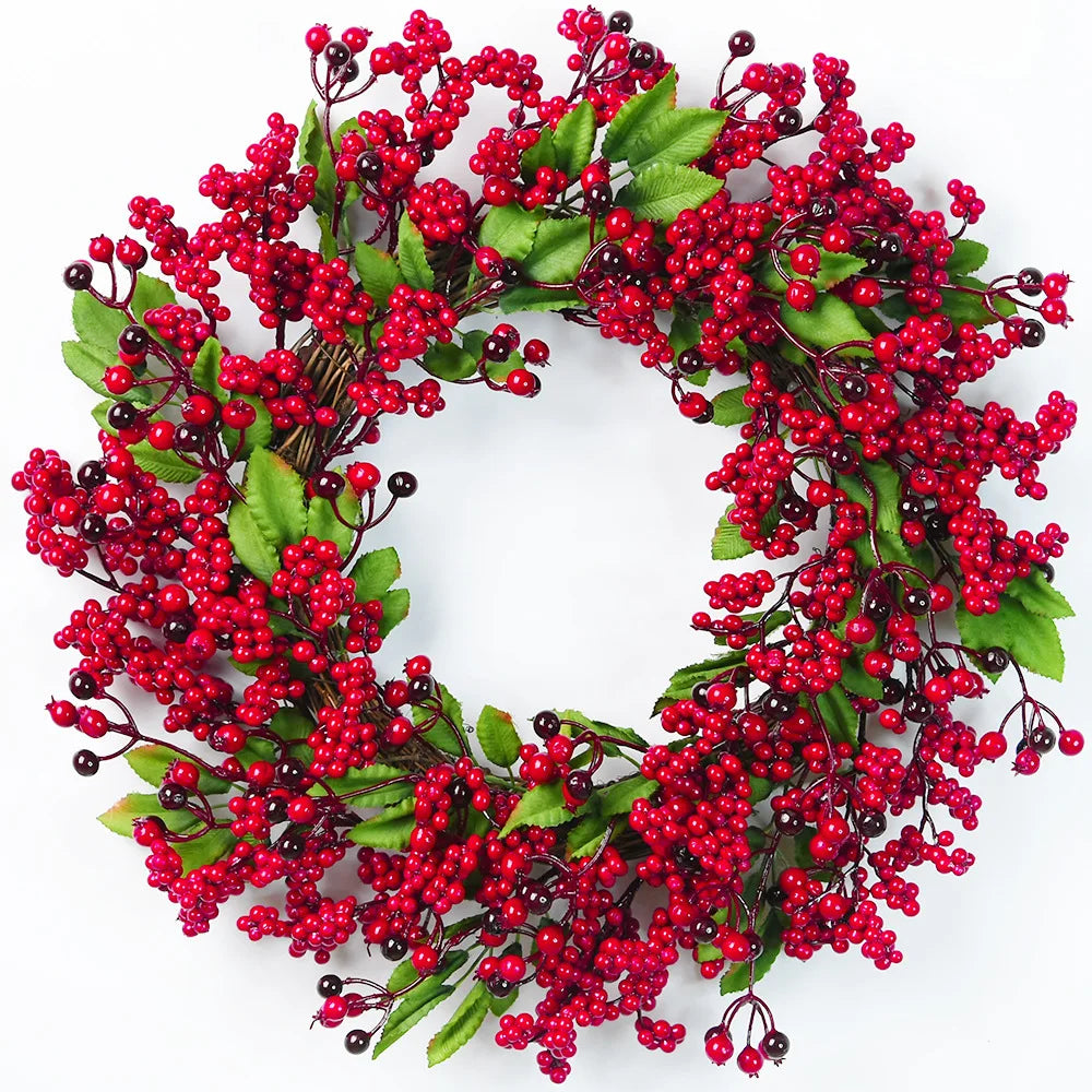 Winter Red Berry Wreath – Christmas Door Decoration