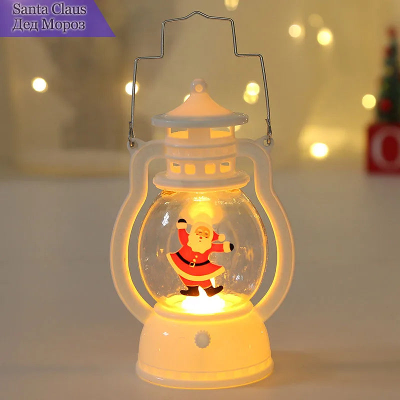 Portable LED Christmas Santa Claus Snowman Lanterns