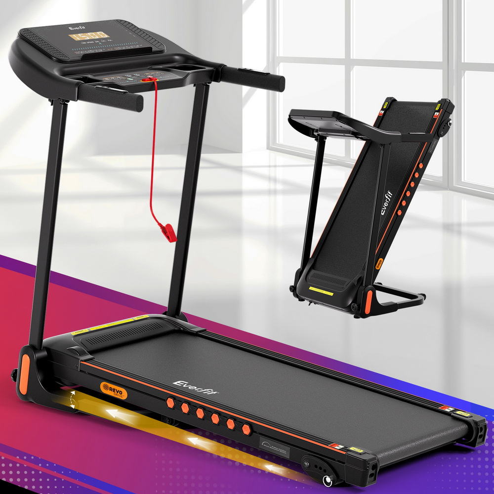 Everfit Electric Foldable Treadmill – Home Gym Fitness Running Machine with Incline & 12 Programs (390mm Belt)