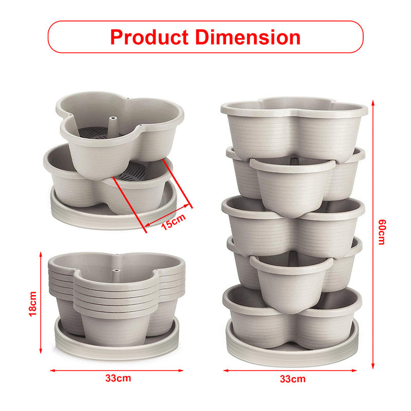 Hivvago 5-Tier Vertical Garden Planter – Stackable Indoor/Outdoor Pot with Base