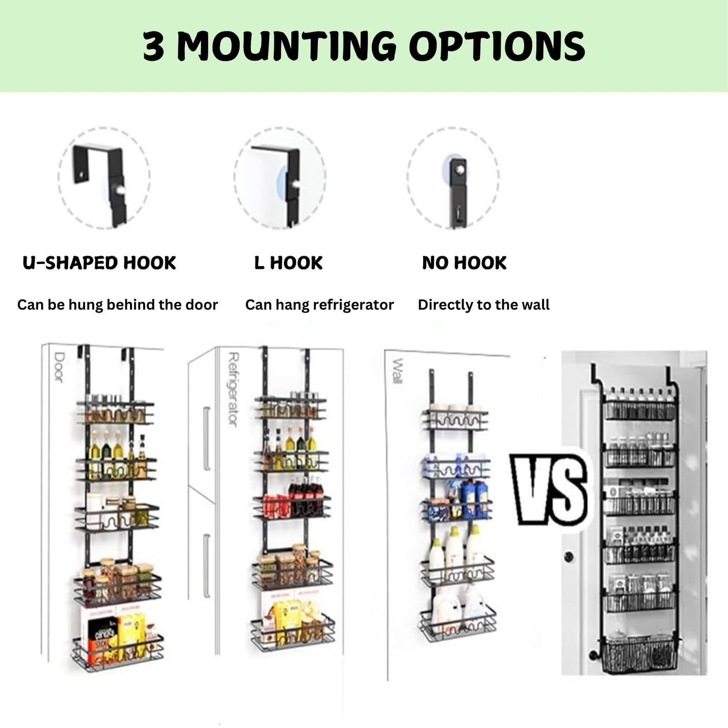 4-Tier Adjustable Over-Door Pantry Organizer