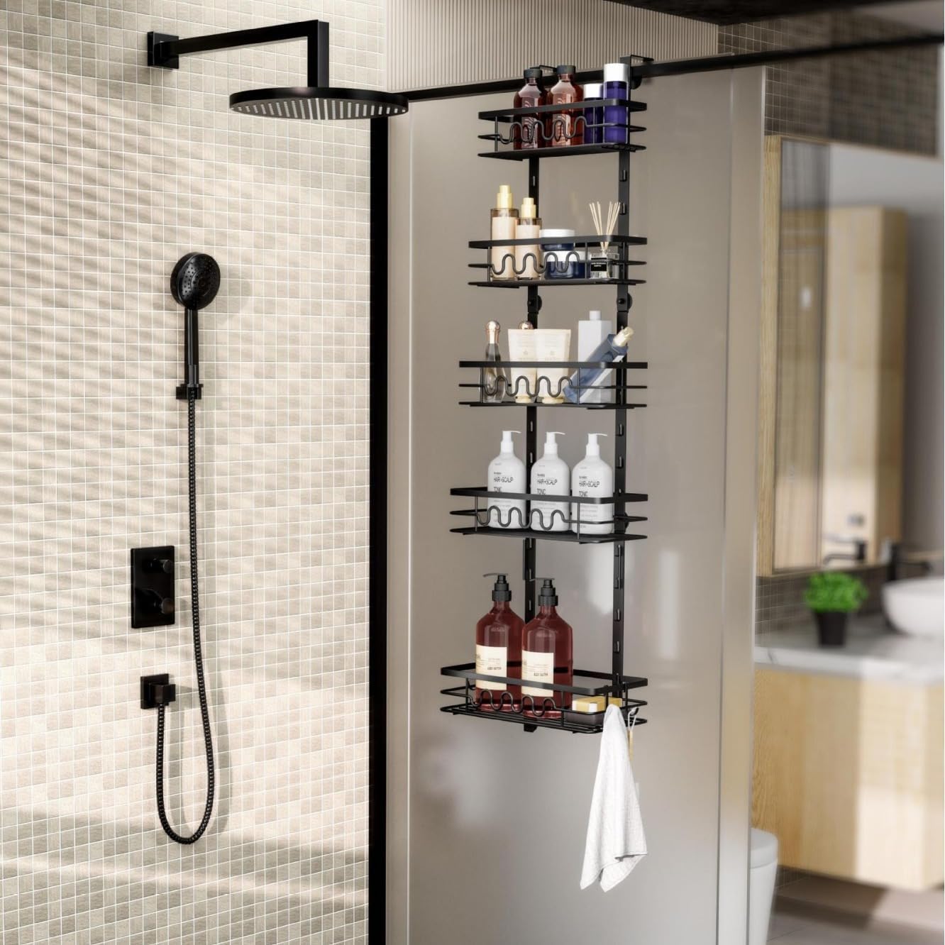 4-Tier Adjustable Over-Door Pantry Organizer