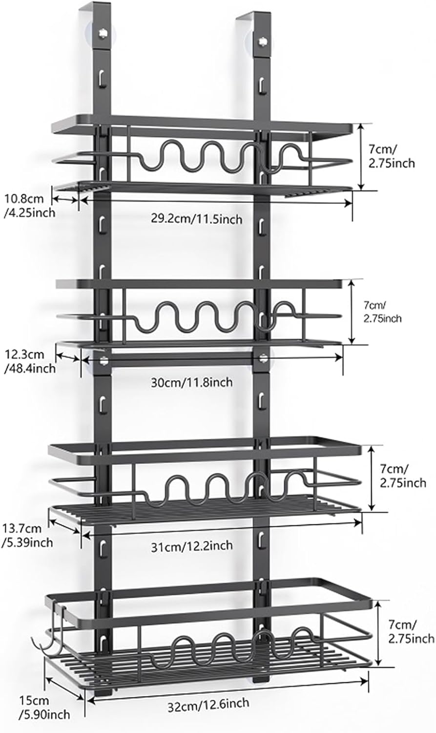 4-Tier Adjustable Over-Door Pantry Organizer