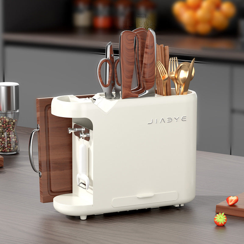 White Multifunctional Kitchen Knife Rack