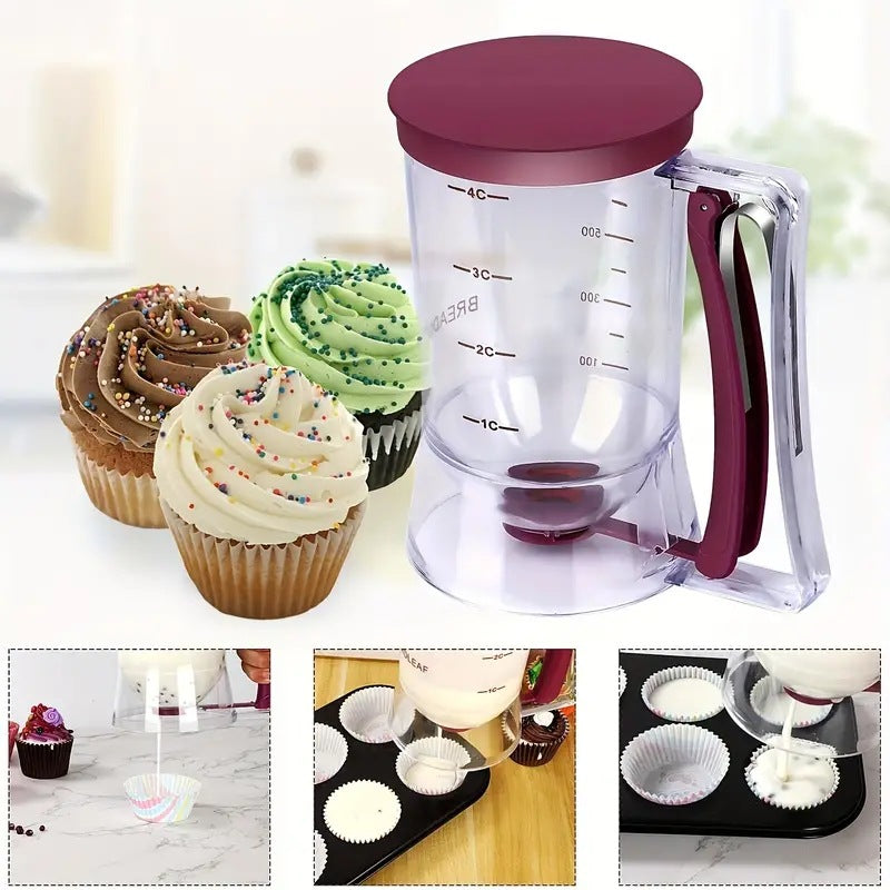 Precision Batter Dispenser with Measurement Marks – Easy-Pour for Pancakes, Cupcakes & Waffles (900ml)
