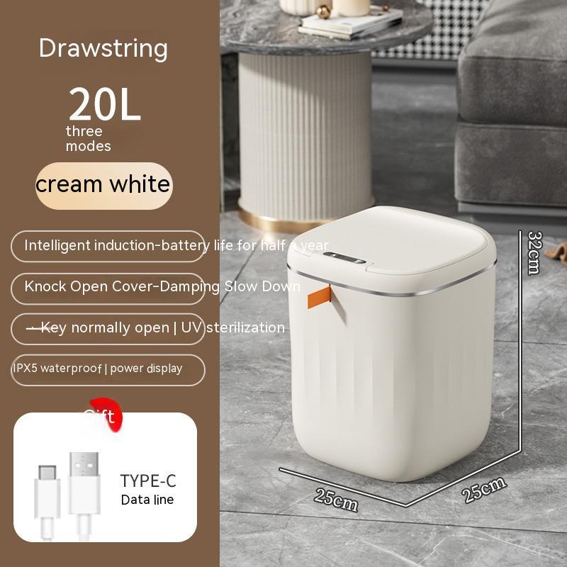 Smart Automatic Trash Can with Sensor Lid – Touch-Free, UV Sterilisation, Odour Control for Kitchen, Bedroom & Office
